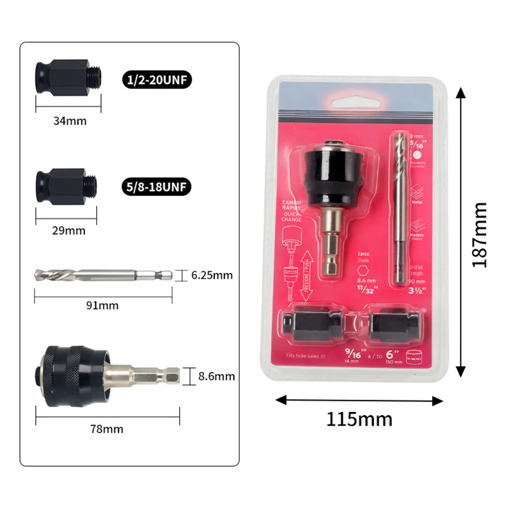 Woodworking Hole Opener Quick Stripping Pipe Self-locking Extensions Rod Quick Release Connecting Rod Power Tools