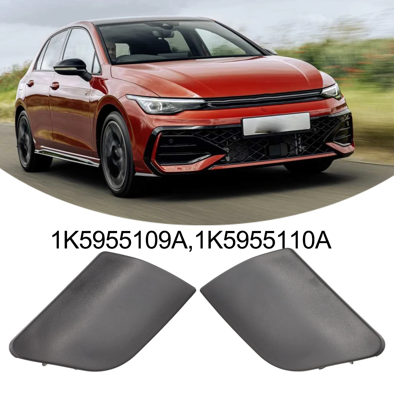Accessories Headlight Washer Cap For Golf V MK5 2003-2009 1K5955110A 2Pcs ABS Plastic Headlight Washer Cover Exquisite Practical
