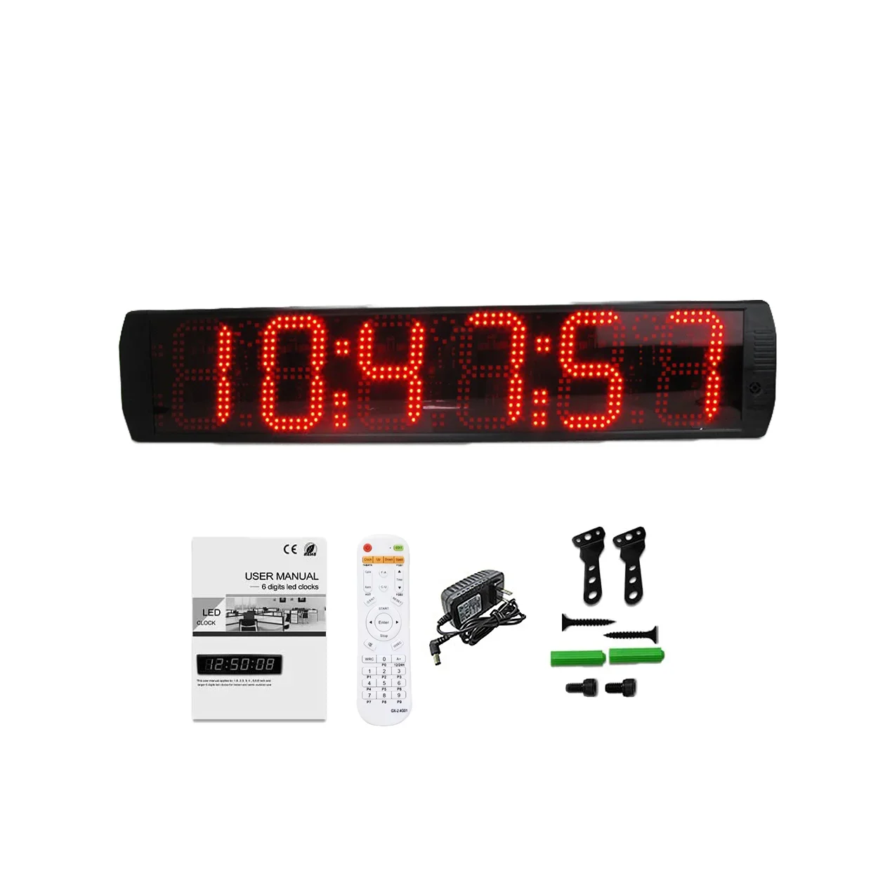Digital LED Wall Clock, Large Oversized Display, 6'' Single Digit, Remote Control, Countdown, Count Up Alarm Clock