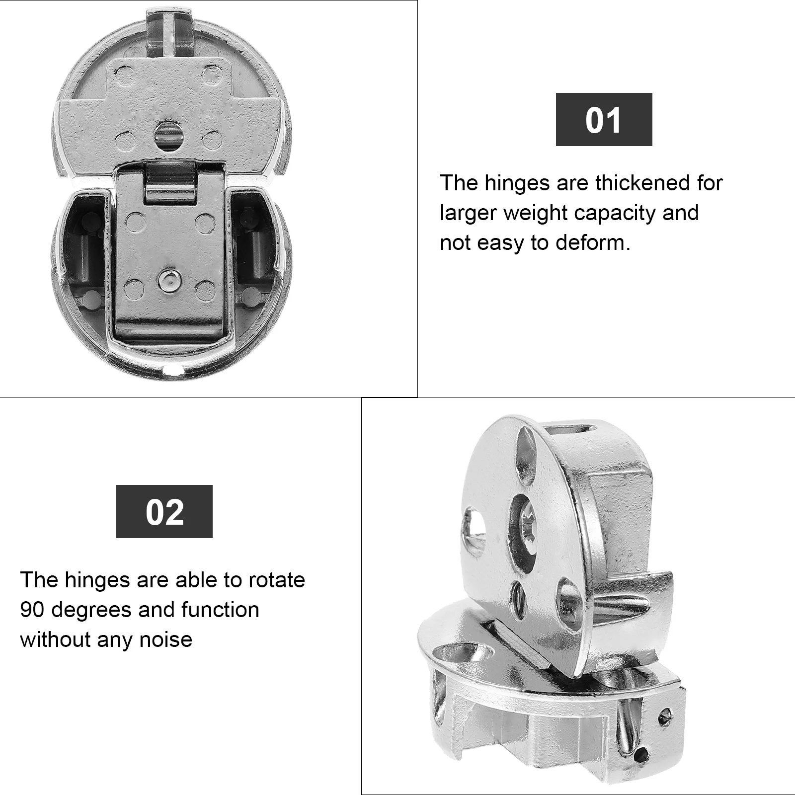 

4Pcs Flip Board Hinges Thickened Zinc Alloy Heavy Duty Rotatable 90 Degree Cabinet Door Drawer Hinges Rust Proof
