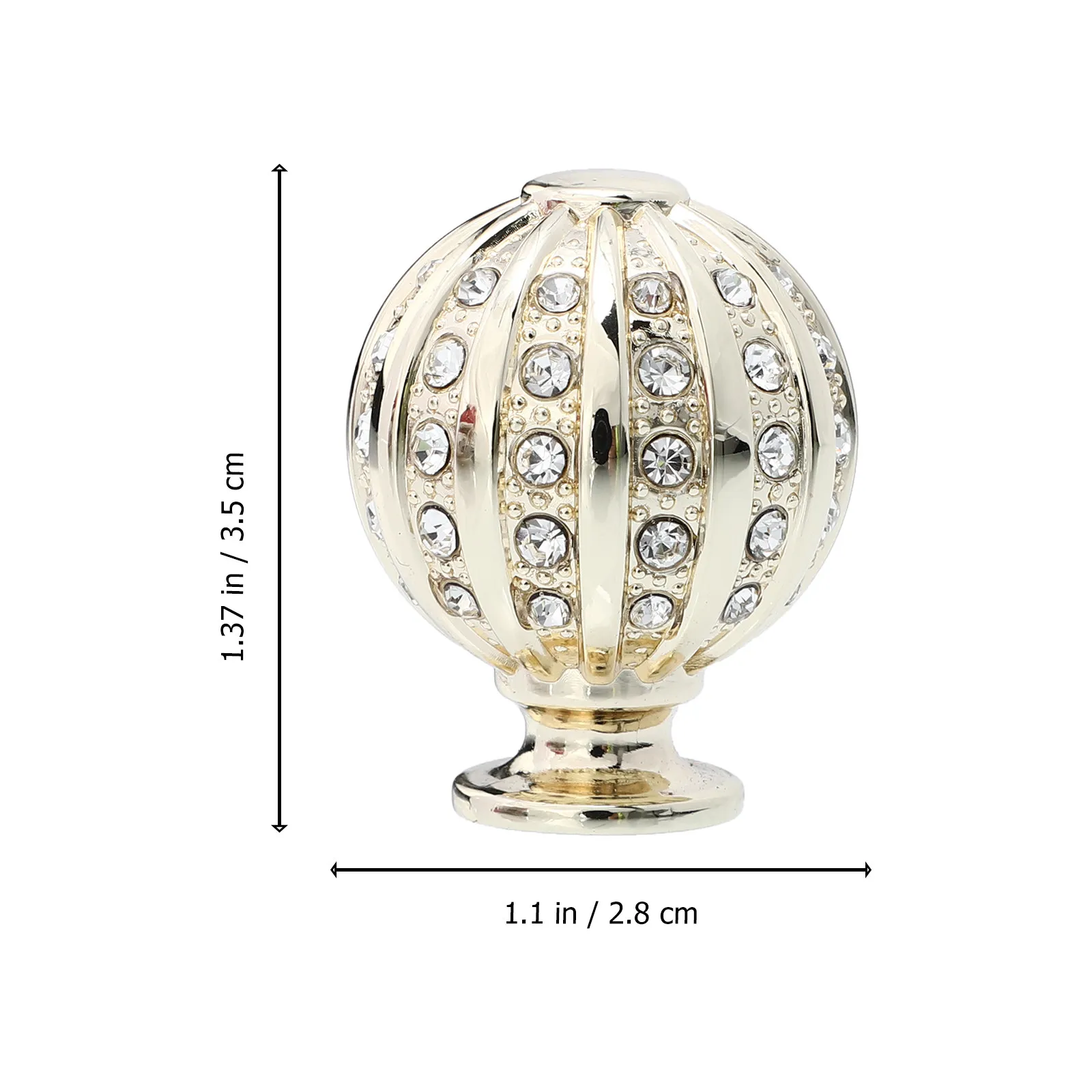 1Pcs Gold Sphere Crystal Diamond Cabinet Knob Single Hole Drawer Door Handle Delicate Cupboard Pull Suitable for Wardrobe