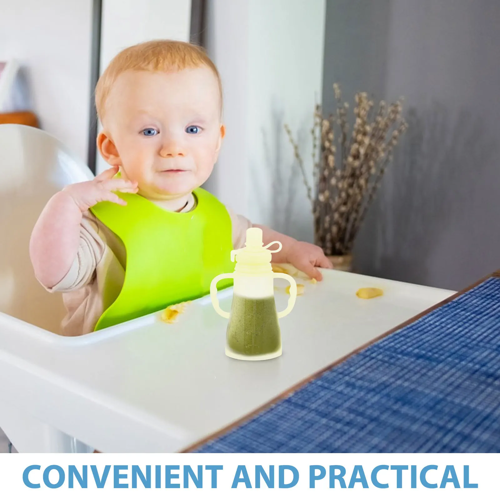 

Silicone Baby Food Pouches Reusable Squeeze Feeder For Puree Smoothies Yogurt Storage Freezer Safe Lightweight Green Bpa