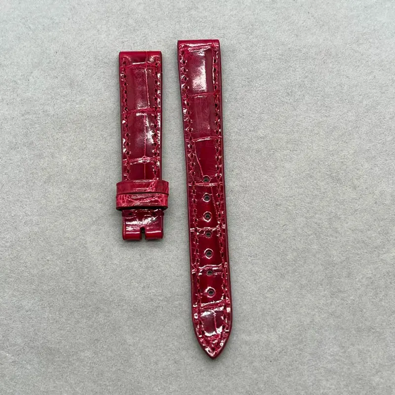 Handmade Custom Bamboo Patterned Crocodile Skin Watchbands Flat Interface Alligator Strap 12MM-26MM Waterproof Calfskin Lining
