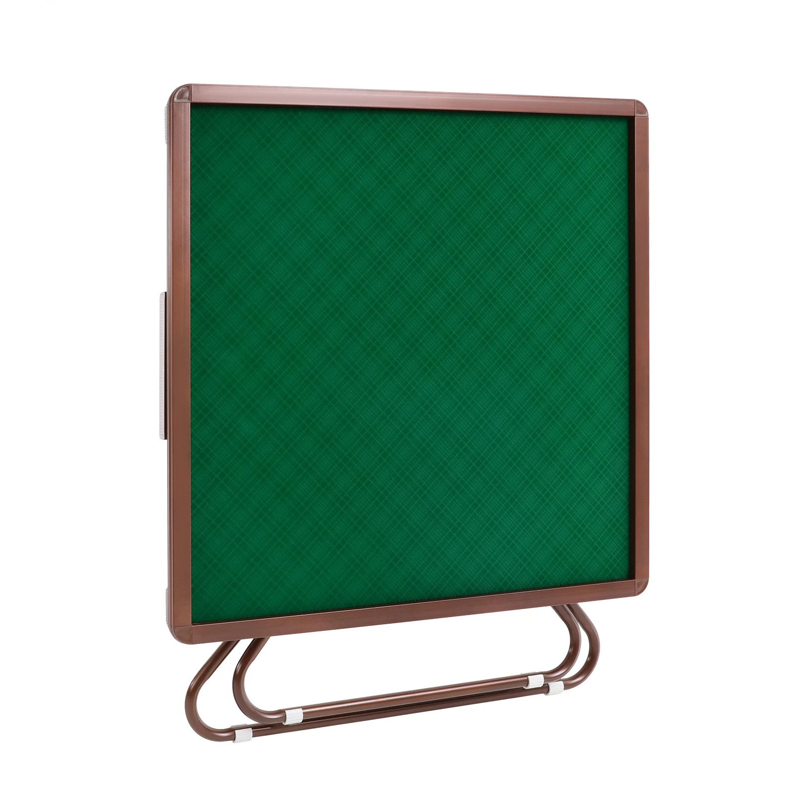 Foldable Square Mahjong Table Wood Board Velvet Desktop Q195 Plastic Steel Frame 150KG Load Noise Reduction Anti-slip Table Leg Rounded Safe Corners Built-in 4 Cup Holders & 4 Hidden Storage Drawers Raised Anti-slip Edge Portable for Family Party Indoor