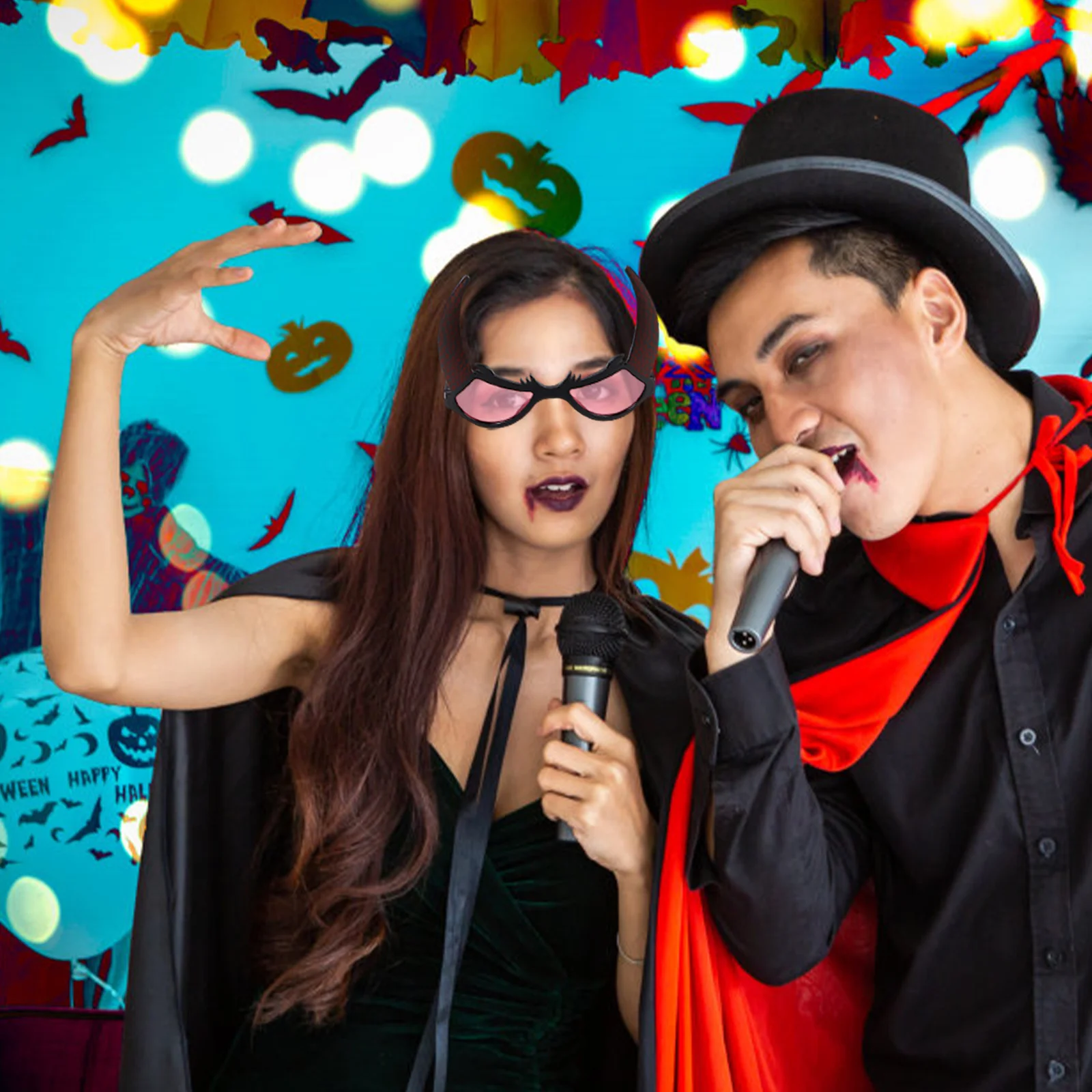 

Spooky Halloween Horn Glasses Costume Eyewear for Party Decor and Photo Booth Props Halloween Party Decorations