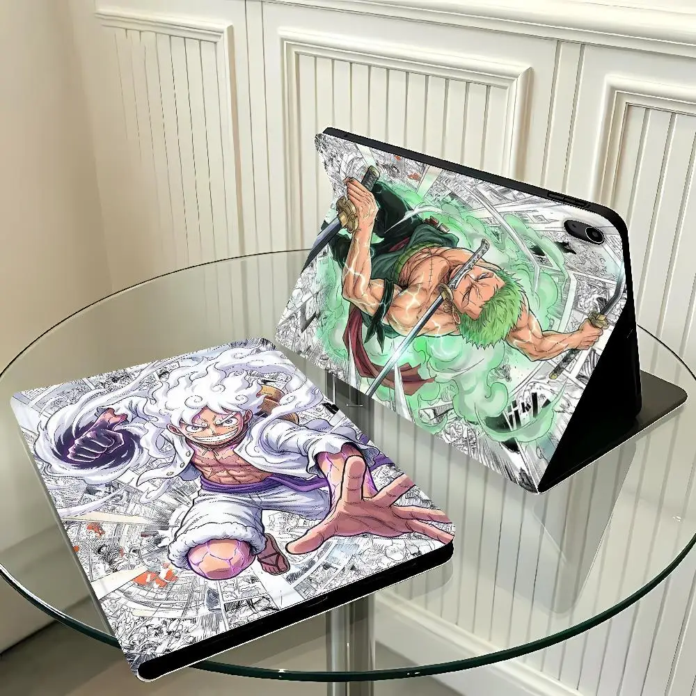 Anime Cool L-Luffys Zoros Case for Apple iPad Pro11 13 10th 7/8/9th Air 11 13 M4 M3 M2 A16 2026 With Pencil Holder Air 4/5/6th