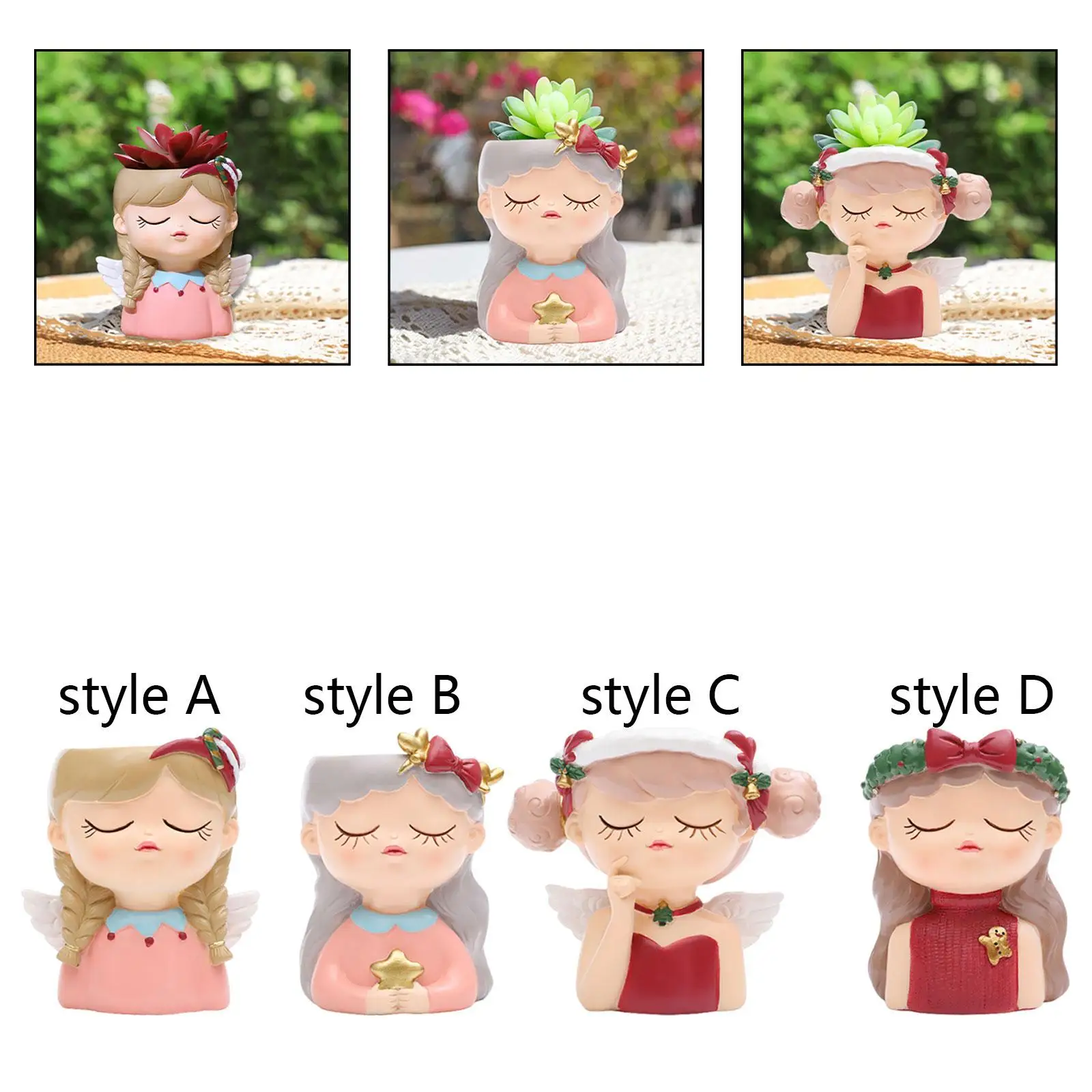 

Plant Pot Flower Vase Ornaments Elf Girl Flower Pot for Bedroom Desk Office