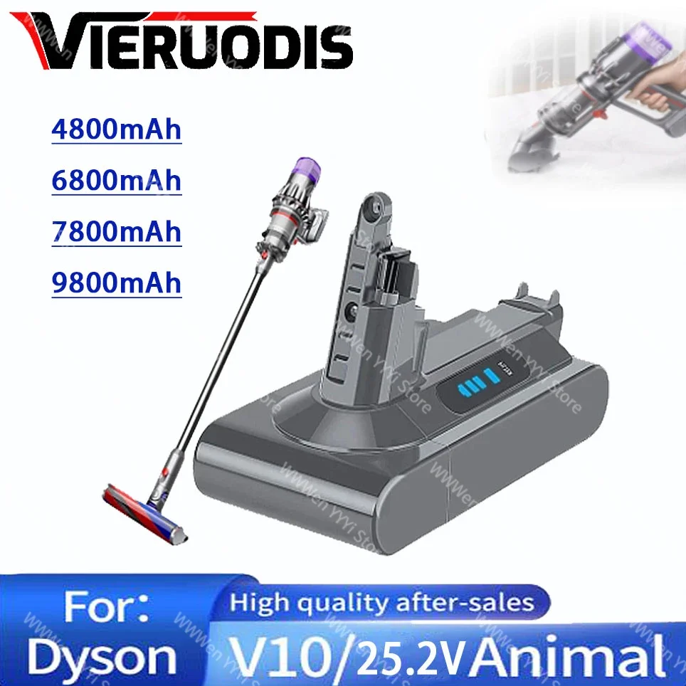 

For Dyson 9800mAh SV12 V10 Rechargeable Battery 25.2V for Dyson V10 Absolute Replaceable Fluffy Cyclone Vacuum Cleaner Battery