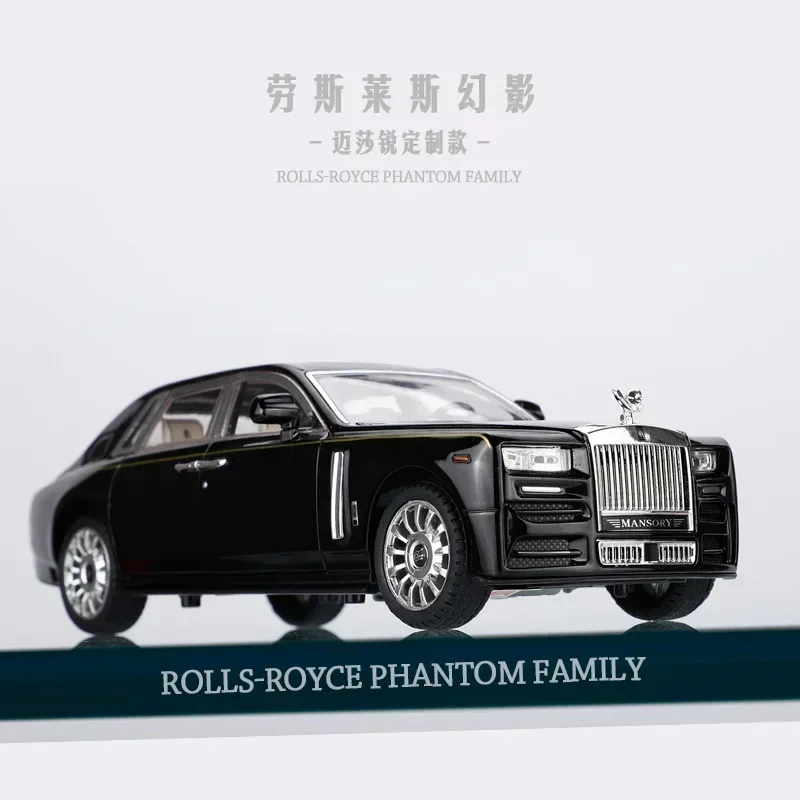 Rolls Royce Phantom High Simulation, modelo de aleación de Metal fundido a presión, coche con luz de sonido extraíble, colección de regalos para niños A428, 1:24