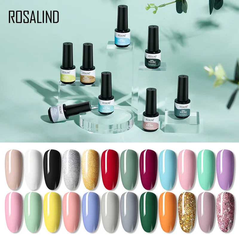 Rosalind Heldere Nagellak Nagelgel Doorweekt Uv Semi-Permanente Glitter Gel Nagellak Top Matte Jas Langdurige Nail Art