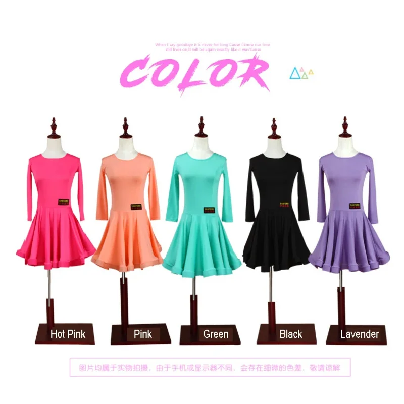 qq023New Girls Ballroom Waltz Tango Dress Kids Salsa Bachata Dance Costume Latin Dancing Clothes For Sale