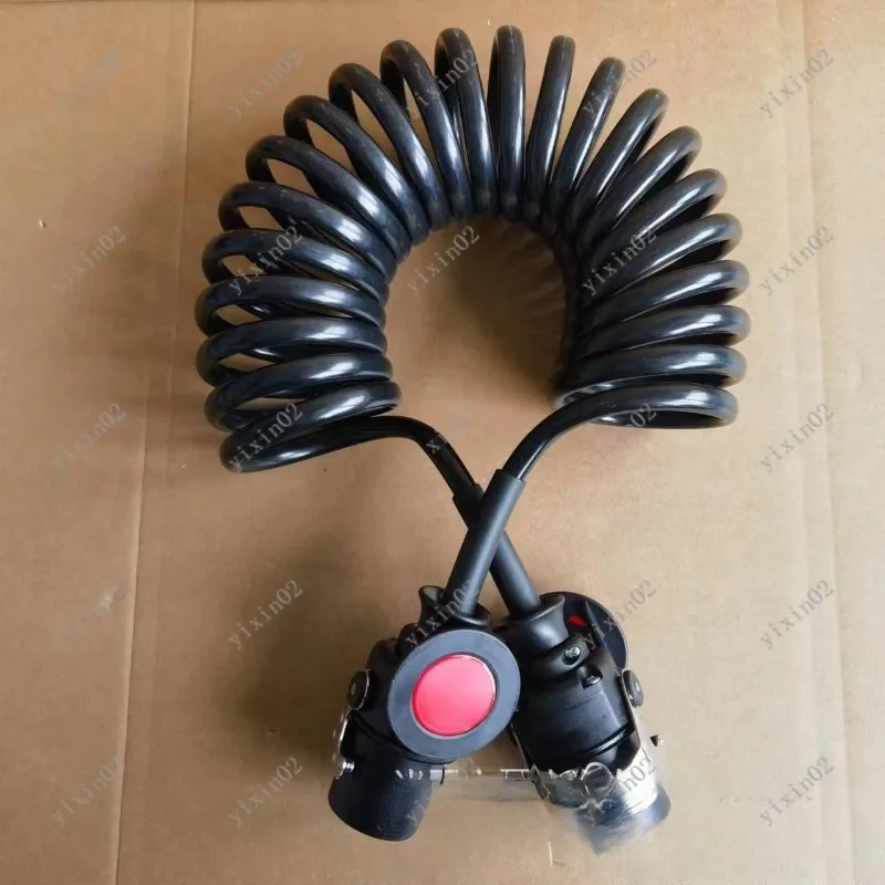 ABS 7 PIN Truck Trailer EBS Brake Wire Large Ring Spring Connection Cable Assembly Durable Enhanced Brake System Performance