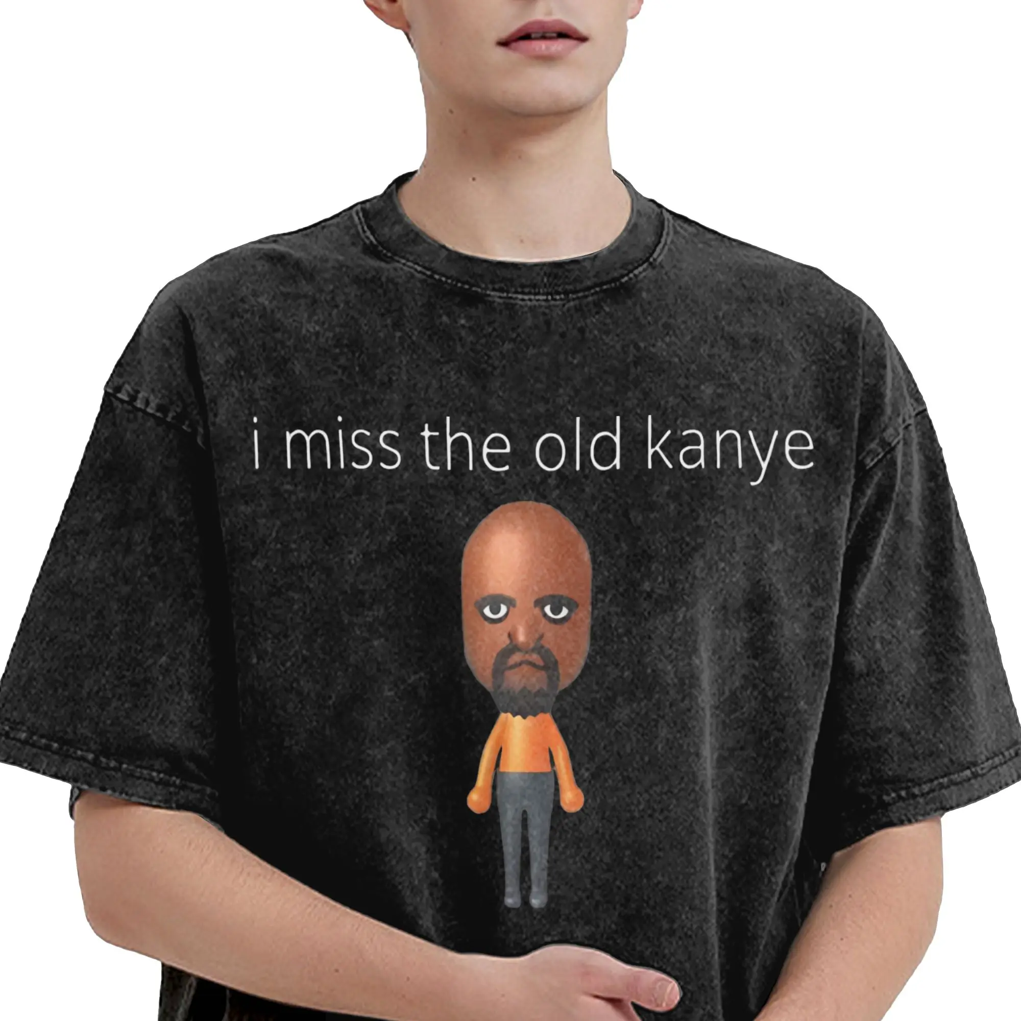 I Miss the Old Kanye Apparel Washed T Shirt Men Women Streetwear Hip Hop T-Shirt Graphic  Tees Tops Short Sleeve