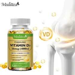 Mulittea Vitamin D3 Capsules for Immune Health Help Regulate Calcium Metabolism Promote Bone Teeth and Skin Health