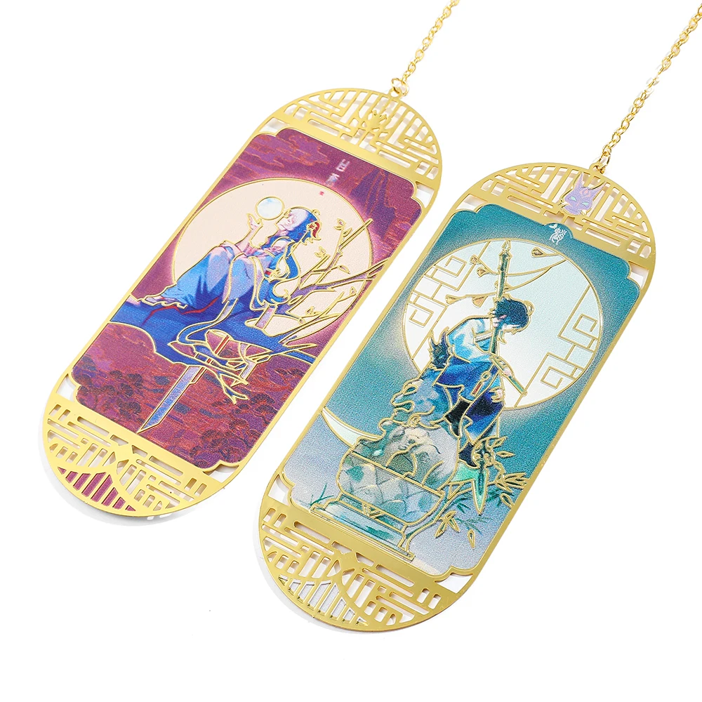 Game Genshin Impact Figure Xiao Ganyu Metal Bookmarks for Women Men Fans Collection Book Marks Lover Gifts for Friends