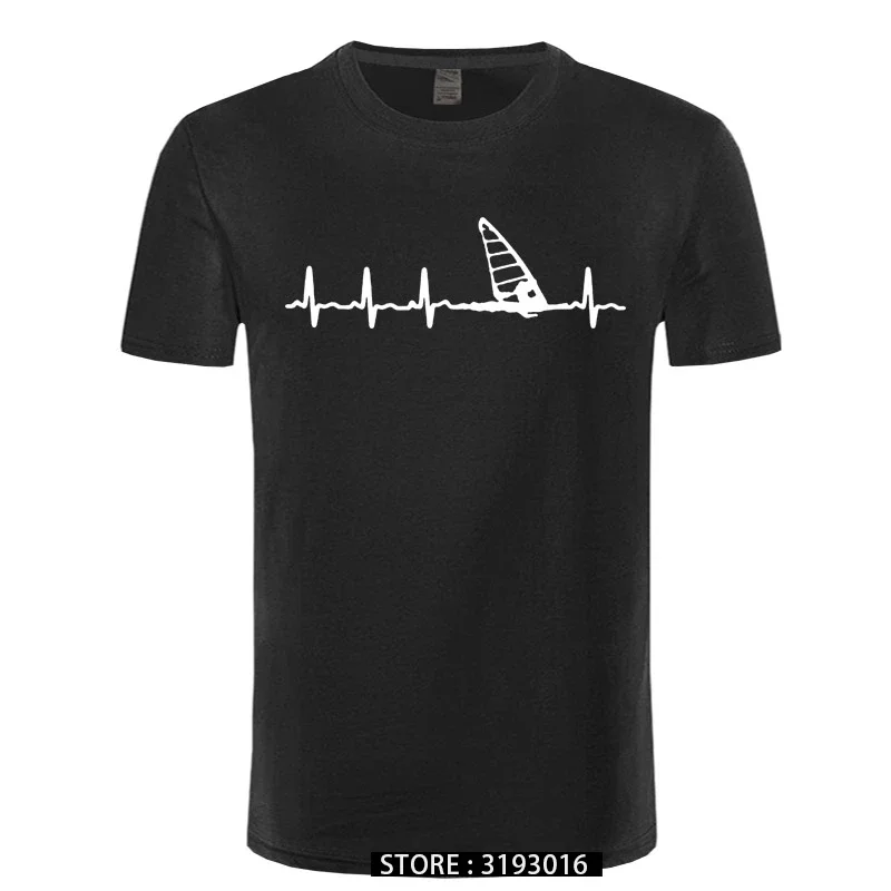 Windsurfing Heartbeat T Stylisches T-Shirt 3D Printed Adult Tee Shirt Big Mens Tees Christmas Day Clothing Shirt