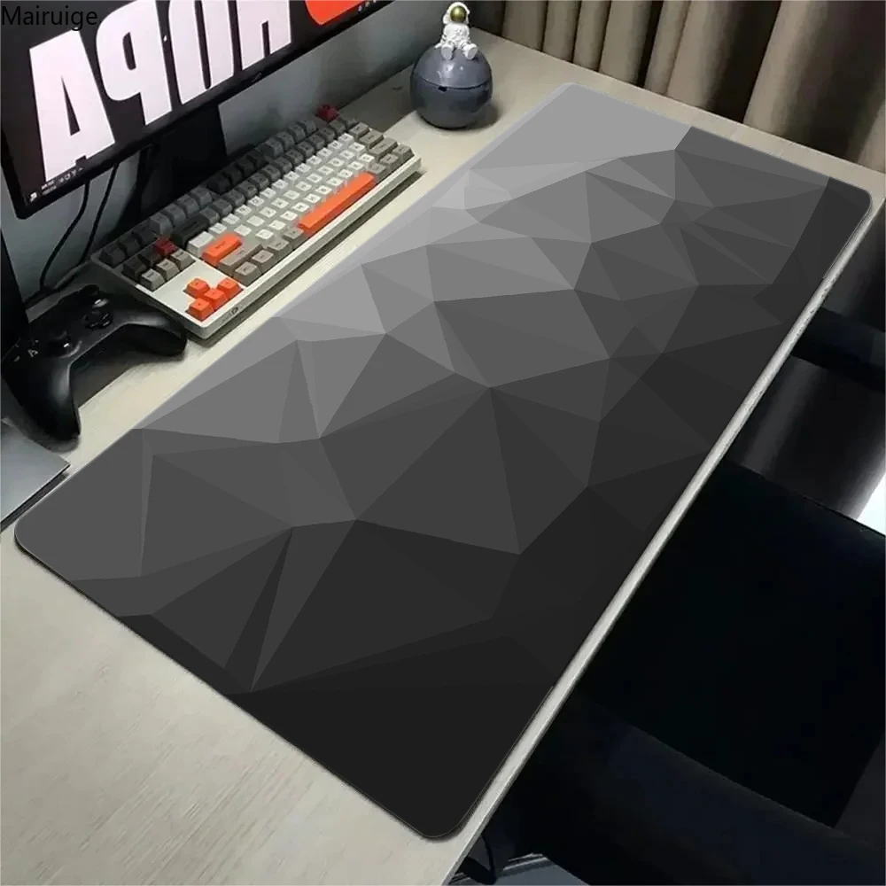 

Black and white gamer mouse pad 400x900 non-slip wear-resistant rubber bottom with stitched edge keyboard mat suitable for work