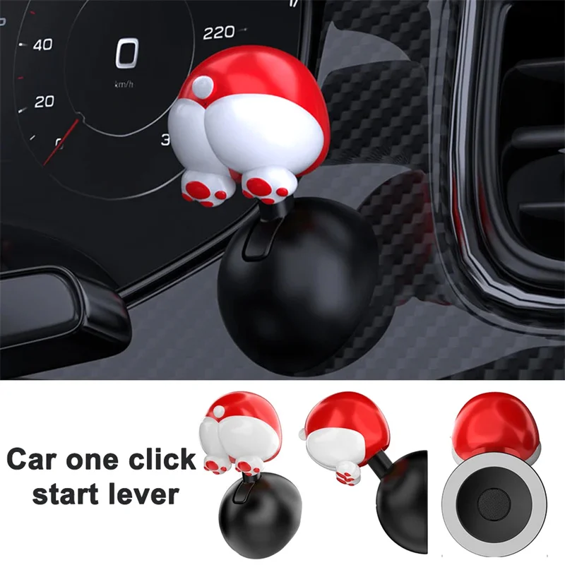 Car One Click Start Lever Ignition Start Stop Switch Push Button Decoration 41mm Diameter One Button Start Protection Cover