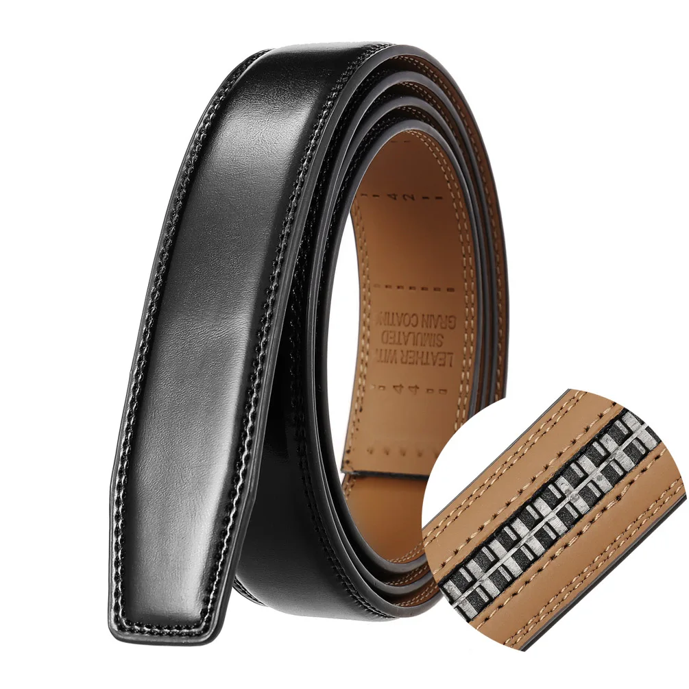 9 Colors High Quality Genuine Leather 3.0cm Width Belt Strips Automatic Buckle Belt No Buckle Trouser Belt Without Buckle