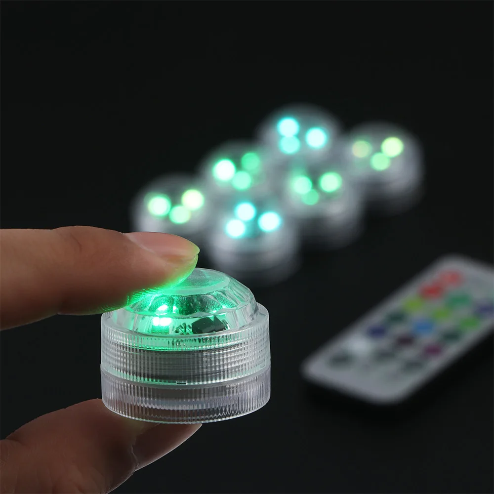 LED Light Remote Control Night Lights For Wedding Tea Light Hot Tub Pond Pool Bathtub Aquarium Party Vase Decor