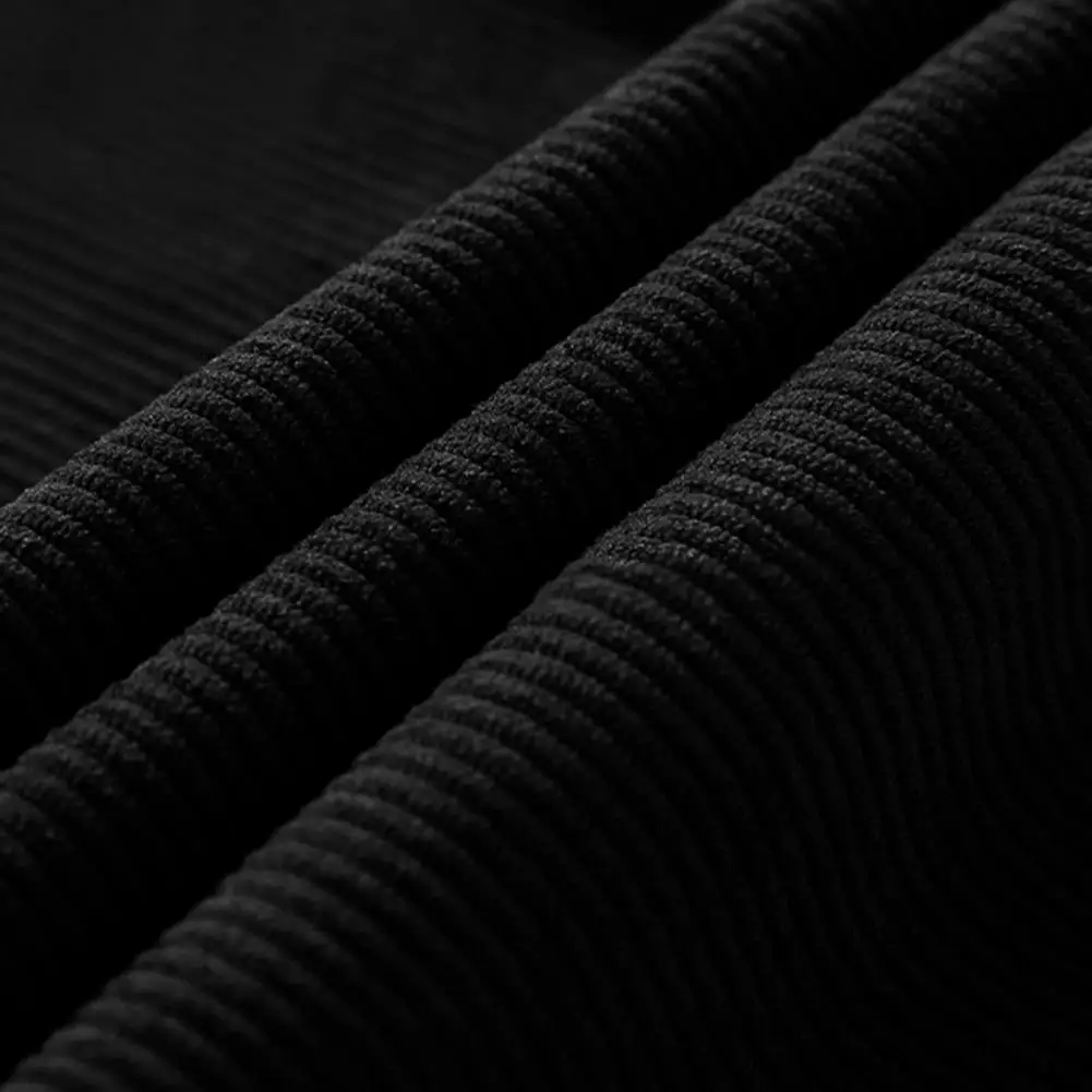 Мужские брюки с эластичной резинкой на талии, длинные брюки с регулируемым шнурком и карманами с клапанами, однотонные вельветовые брюки свободного покроя