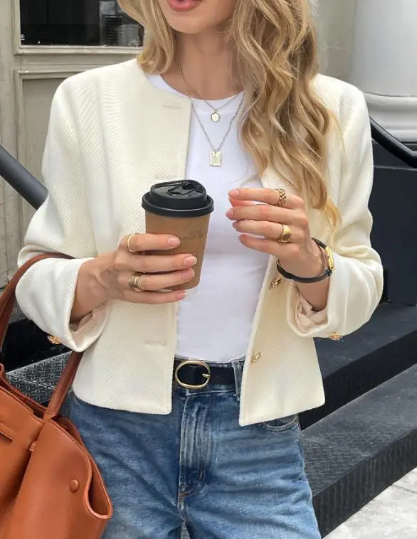 

Slim Fit Women's Jacket for Spring Fashionable and Elegant with A Socialite Temperament Short Jacket Suitable for Daily Use