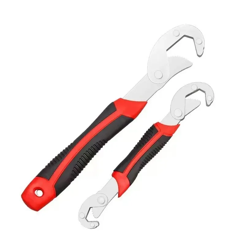 Adjustable wrench, multifunctional pipe clamp tool, large opening dual-use bathroom saw toothed universal wrench