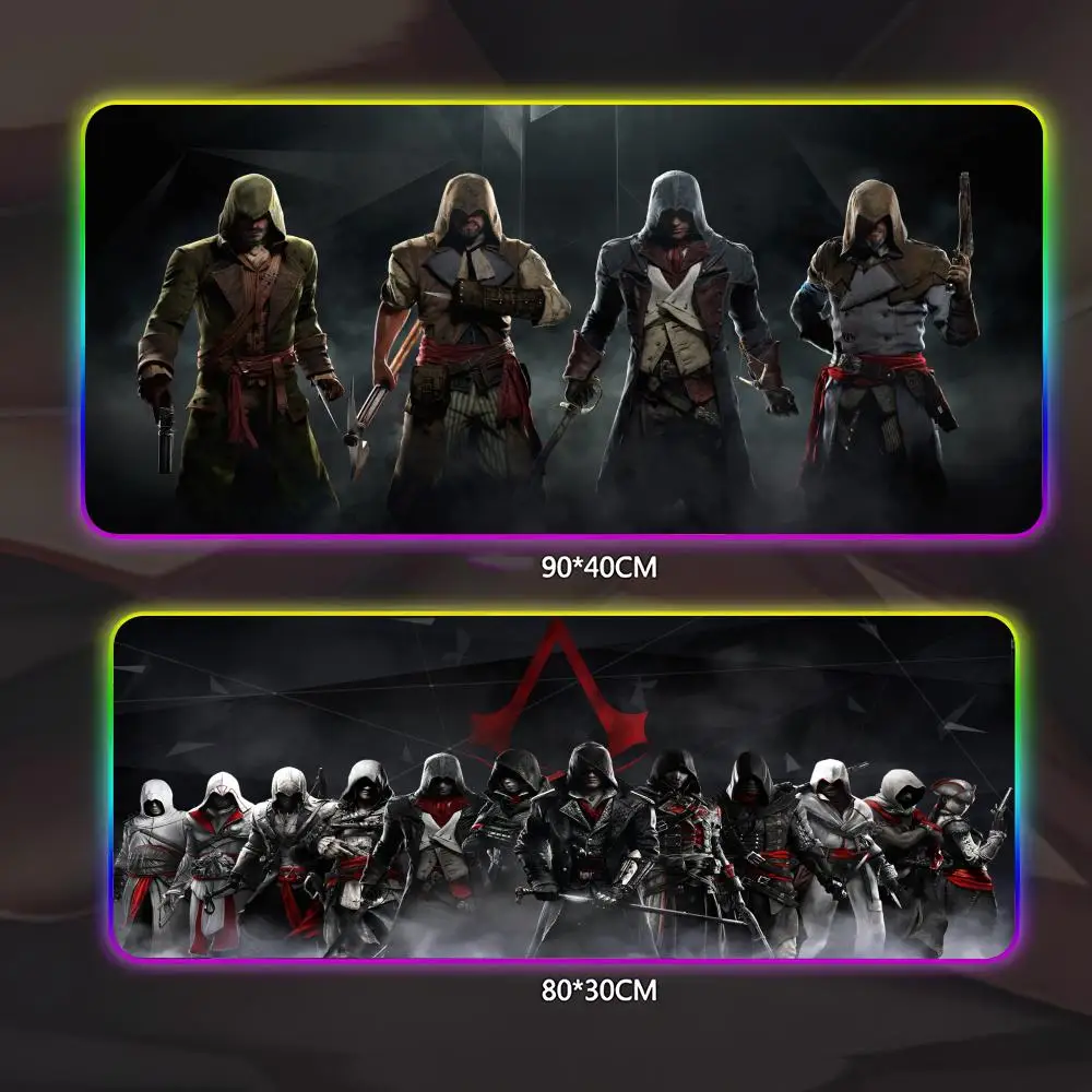 لوحة ماوس ألعاب الكمبيوتر Assassin S Creed لوحة ماوس Led للتلألؤ طاولة ألعاب Rgb Deskmat لوحة مفاتيح لوحة ماوس للكمبيوتر #1
