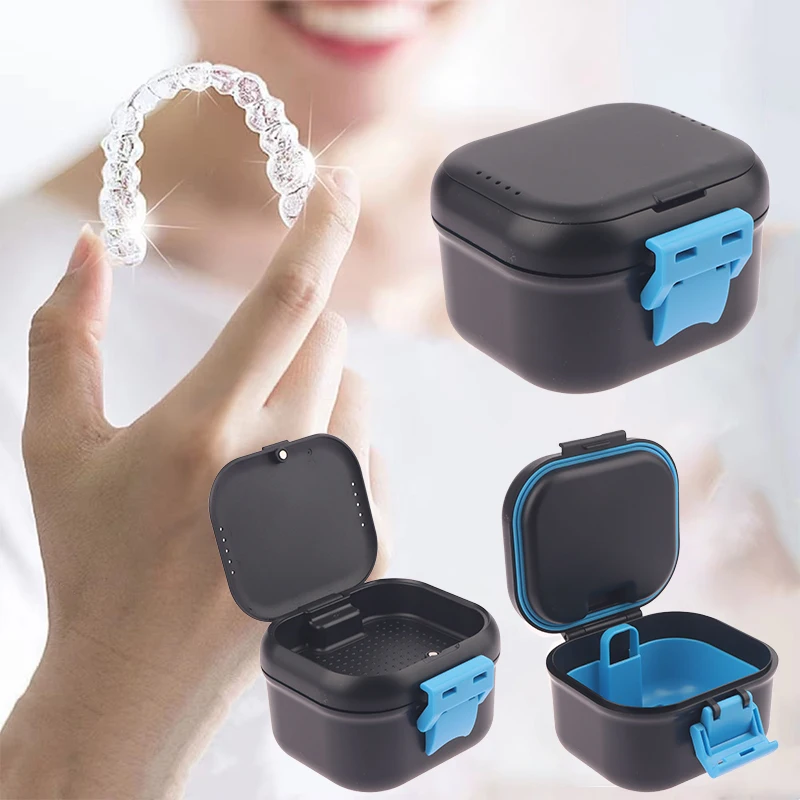 

Double Layer Leak Proof Retainer Case Portable Mouth Guard Box Oral Cleaning Denture Storage Box Teeth Aligner Braces Box