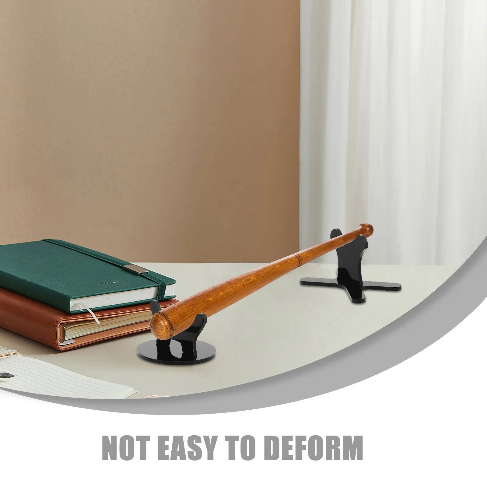 Sports Bat Display Stand for Collectors to Keep Bats Secure, Black Acrylic 1 Set Desktop Holder with Adjustable Spacing