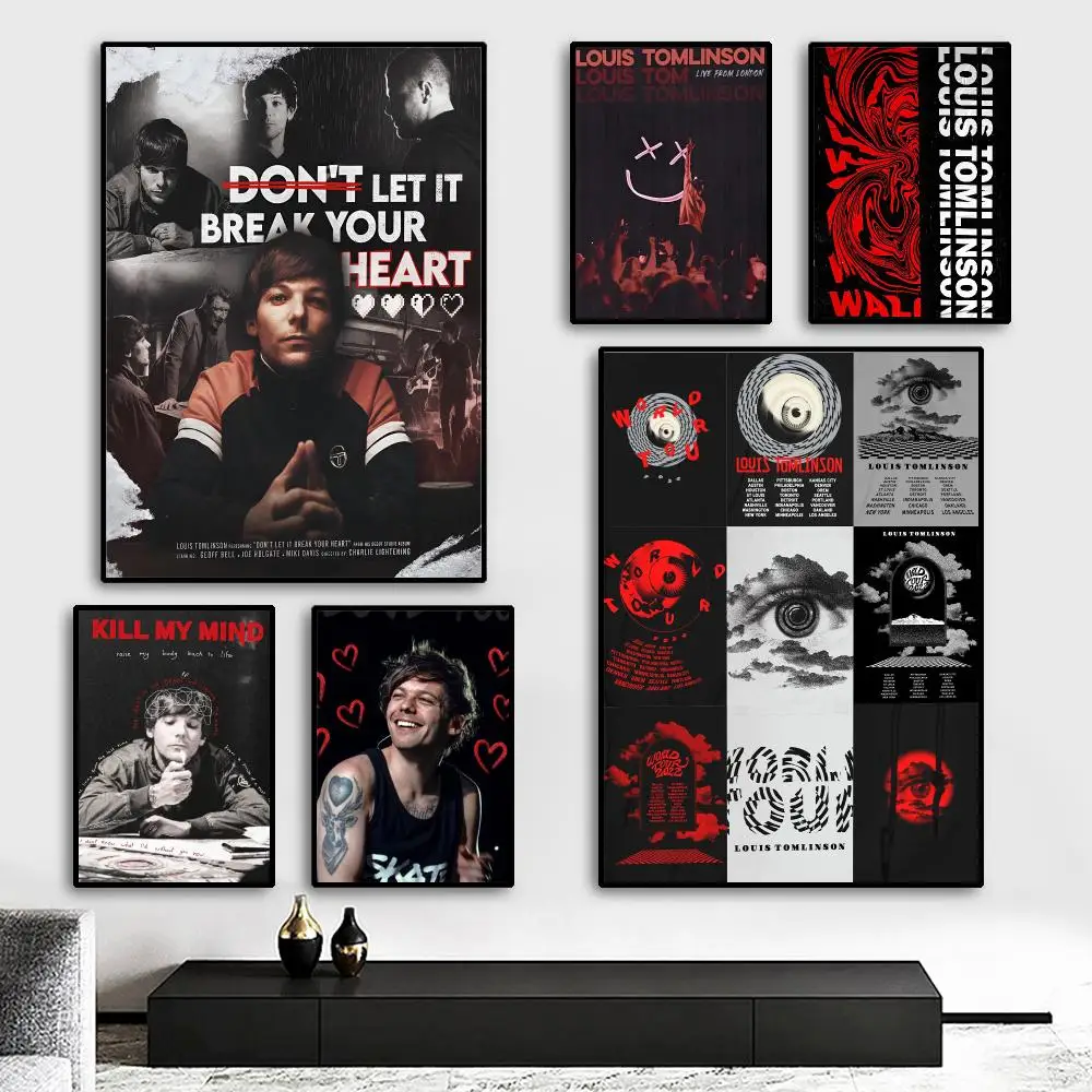 L-Louis Hot Singer T-Tomlinsons Painting Calligraphy HD Canvas Poster living room bedroom bar aesthetic decoration