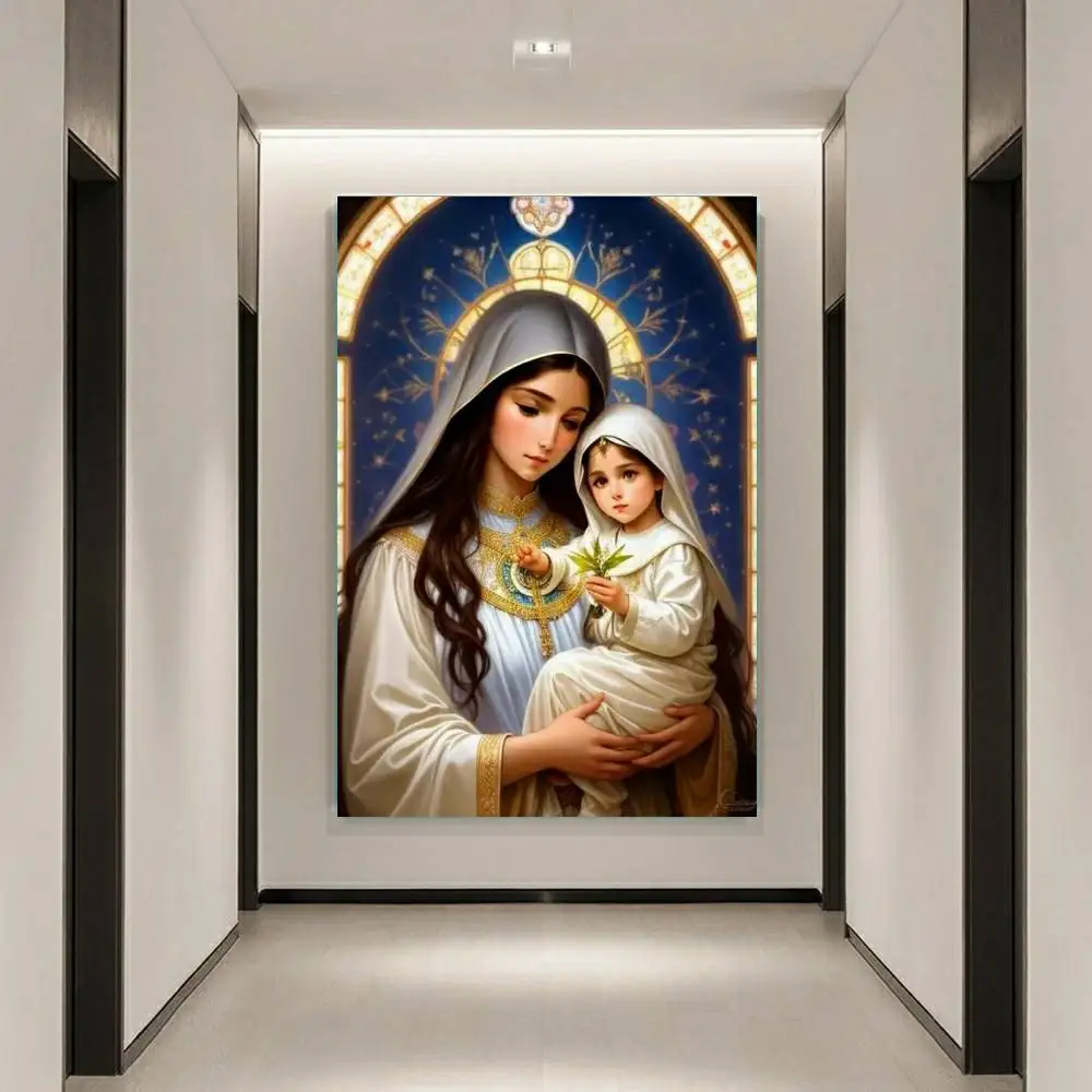 Virgin Mary Prays J Crafts Artificial Embroidery Stitch Mosaic Art 5d Diamond Painting Kids Handcraft Gift Garden