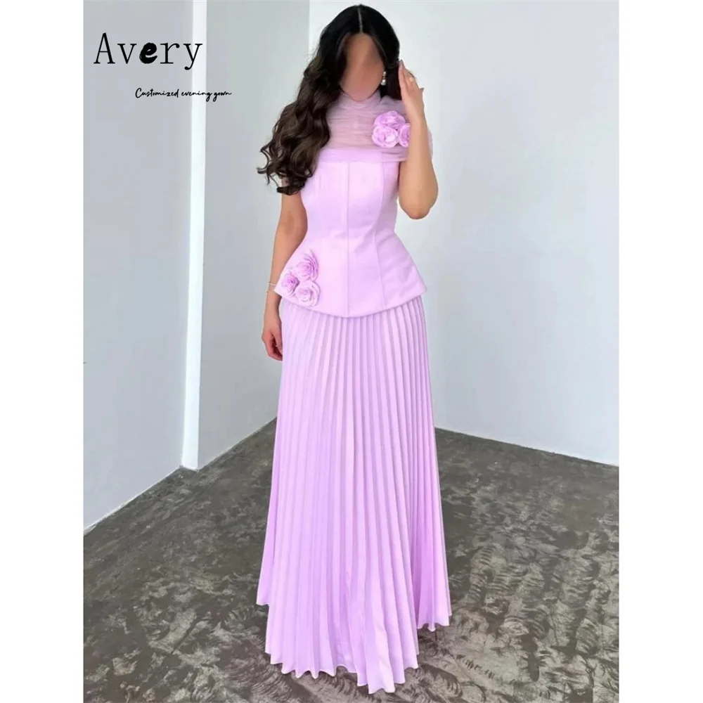 

Avery Customized Pink Flower Fishtail Round Neck Evening Luxury Dress 2026 Women's Elegant Wedding Party Dress Ball Gown Dresses