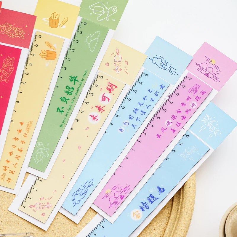 10pcs/piece Ruler Magnetic Antique Ruler Elementary Students Straight Ruler Measuring Magnet Ruler Reward Learning Stationery