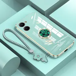 Realme 10 4G Case with Lanyard,Luxury Diamond Holder Case For OPPO Realme 10 pro Plus Reno10 5G Cover Cases Realme10 Stand Ring