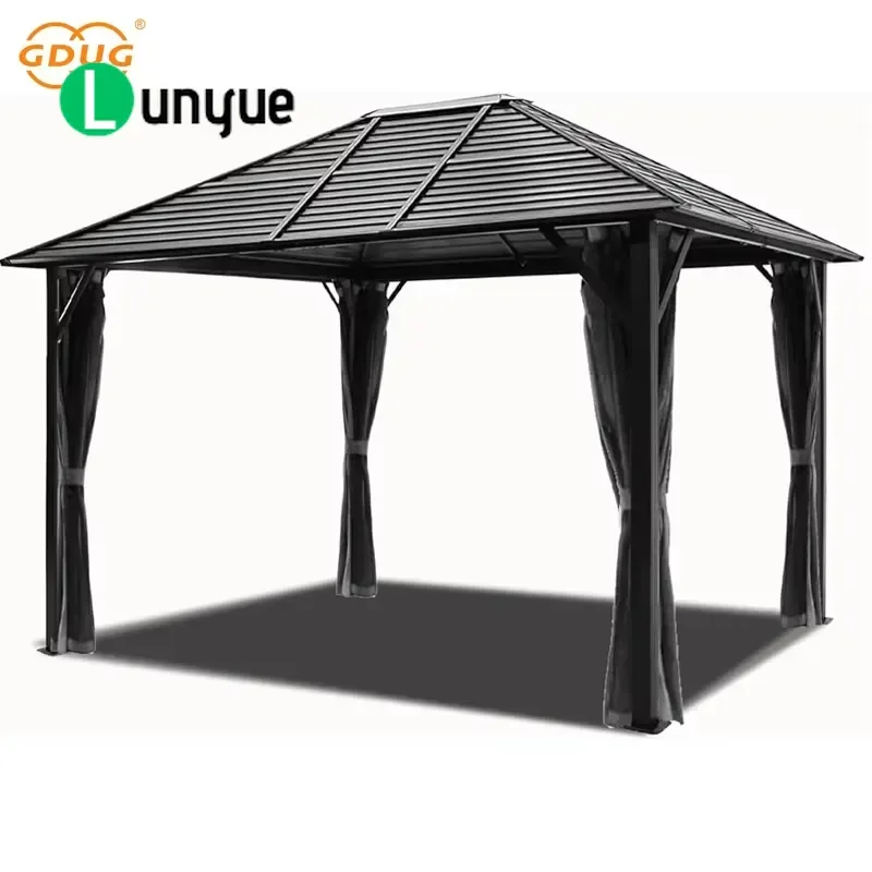 300x400cm Outdoor Hard Top Canopy Gazebo Metal Roof Elegant Pergola for Backyard Garden Patio Party Shelter