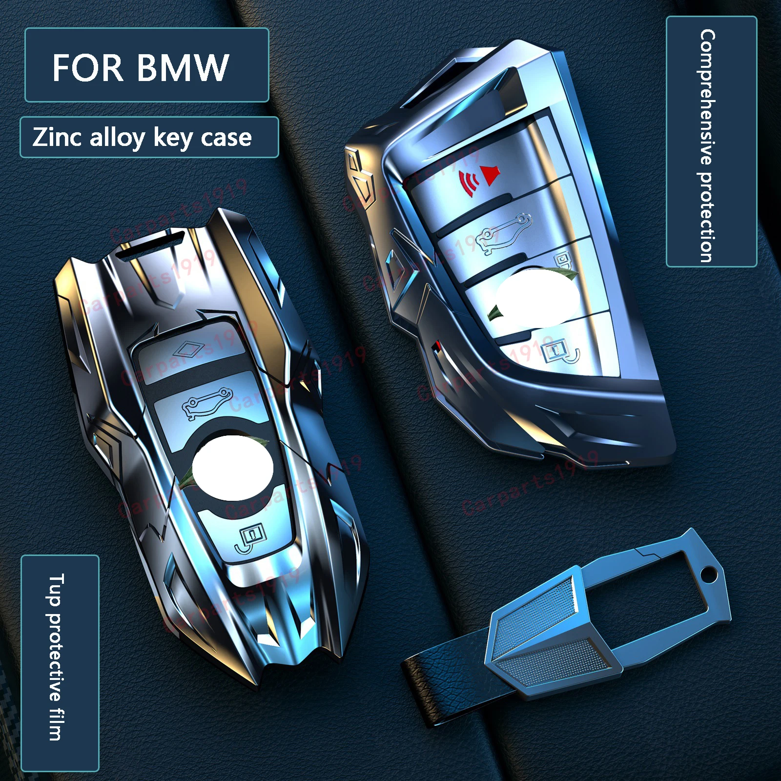 아연 합금 자동차 원격 키 케이스 커버, BMW 520 525 f11 f30 f31 f10 F18 f48 118i 320i 1 3 4 5 7 시리즈 X3 X4 X5 X6 M3 M4 M5