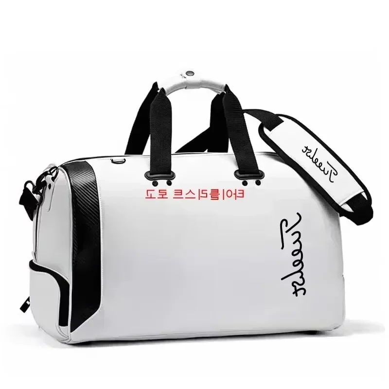 2025 جديد الرجال حقيبة يد حقيبة غولف بولي PU حقيبة ملابس مقاومة للماء سعة كبيرة منطقة الأحذية المستقلة حقائب رياضية بوسطن حقيبة 45*25*27