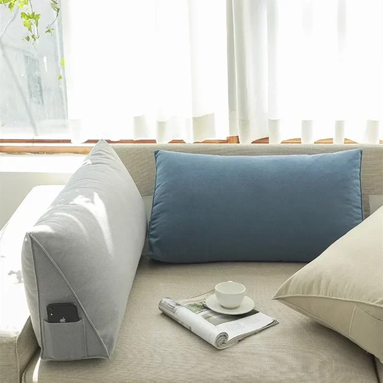 OTAUTAU Bett Dreieckige Kissen Stuhl Nacht Lenden Stuhl Rückenlehne Liege Faul Büro Stuhl Wohnzimmer Kissen Dekor KD034 – Detail 2
