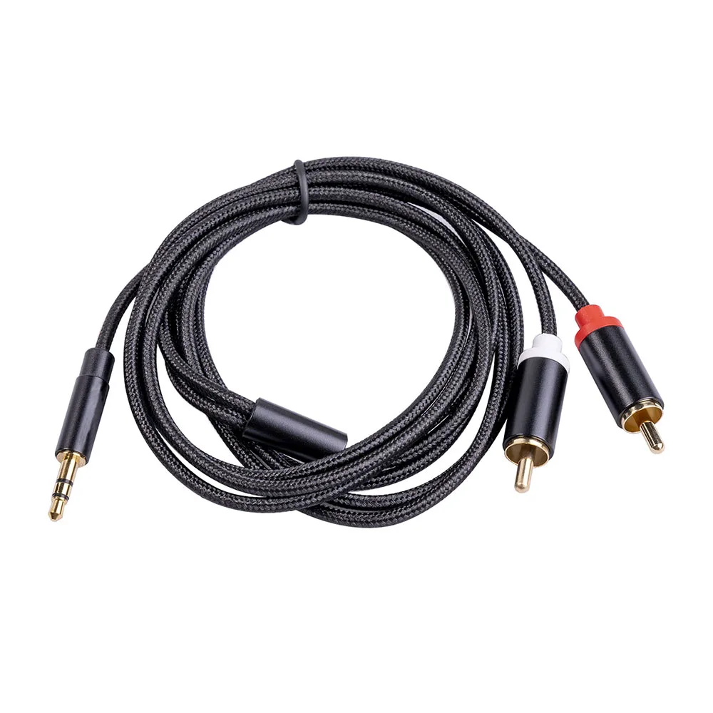 

1 Meter All Copper Gold-Plated 3.5 Revolution 2RCA Dual Lotus Phone Computer Connection Amplifier Subwoofer Audio Cable