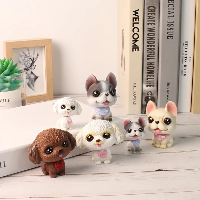 Cartoon Cute New Small Animal Puppy Resin Desktop Decorative Ornaments Creative Cute Dog Car Supplies Ornaments Birthday Gifts