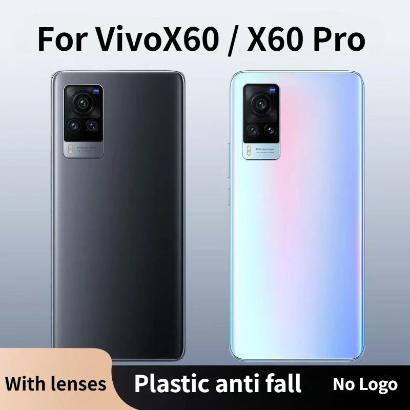 Suitable For VivoX60 X60Pro plastic anti drop battery back cover parts replacement with adhesive without logo