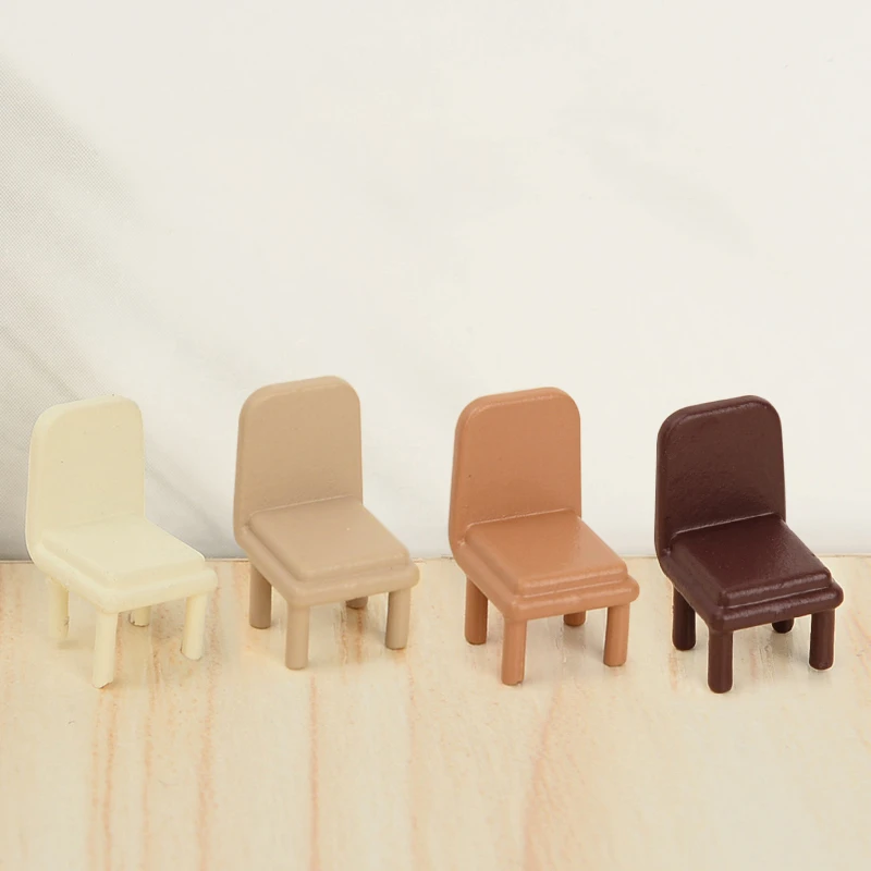 4pcs 1/75 Mini Sofa Chair Model Stool Dollhouse Furniture Miniature Building Scenery Decoration Garden Landscape Accessories