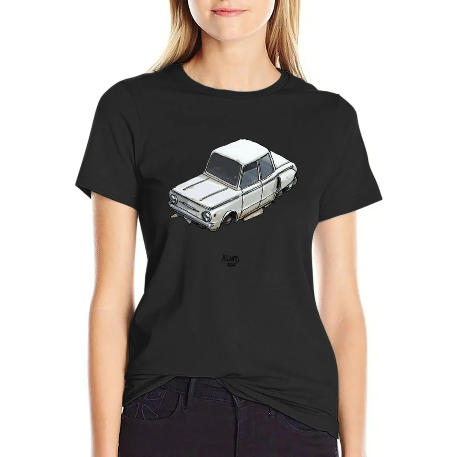 

Flying car retro series - ZOZ T-shirt summer tops tops tees Woman clothes