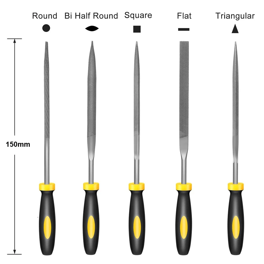 New Premium Needle File Set High-Carbon Steel Files with Non-Slip Ergonomic Handles for Precise Filing on Wood Model Plastic