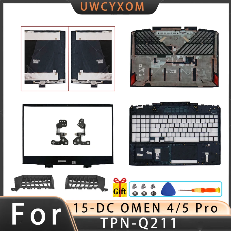 

NEW Replace Case For 15-DC OMEN 4/5 Pro TPN-Q211 LCD Back Cover Front Bezel Top Case Housing Hinges