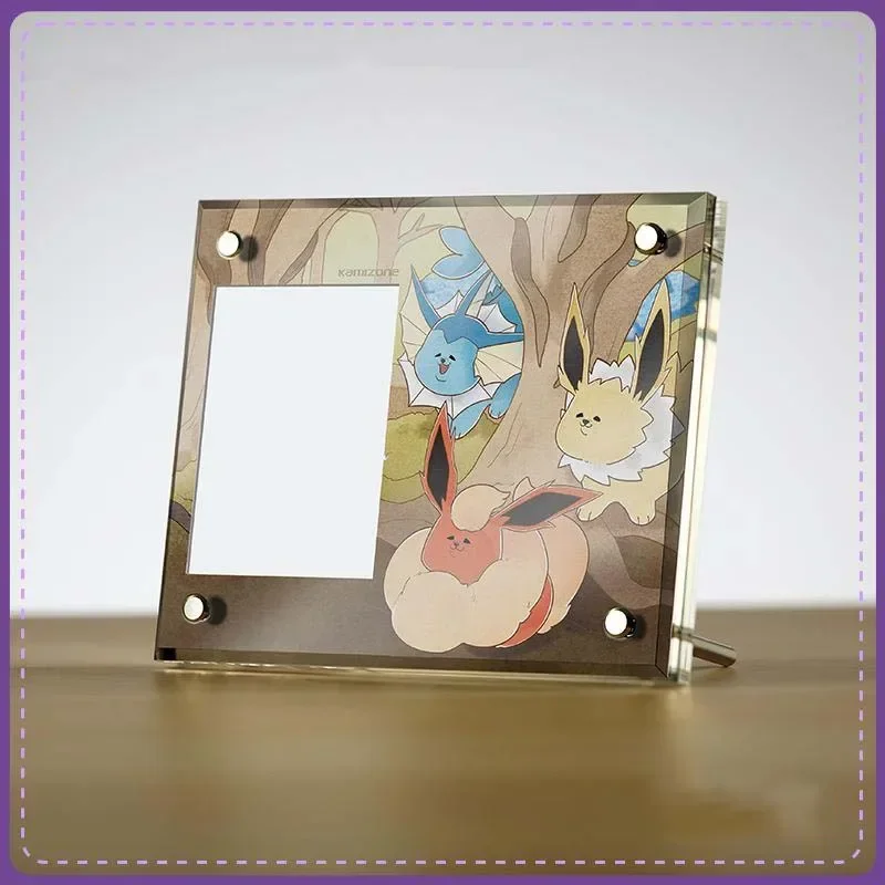 Self Made Pokemon Eevee Acrylic Brick Shield Photo Display Box Anime Game Characters Classic Series Collection Card Child Gifts