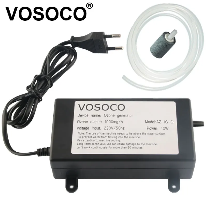 VOSOCO 1000mg Ozone Generator Ozonizer Water Air Purifier cleaner Fruit Vegetable Meat Clean Kitchen Toilet Deodorize 220V 110V