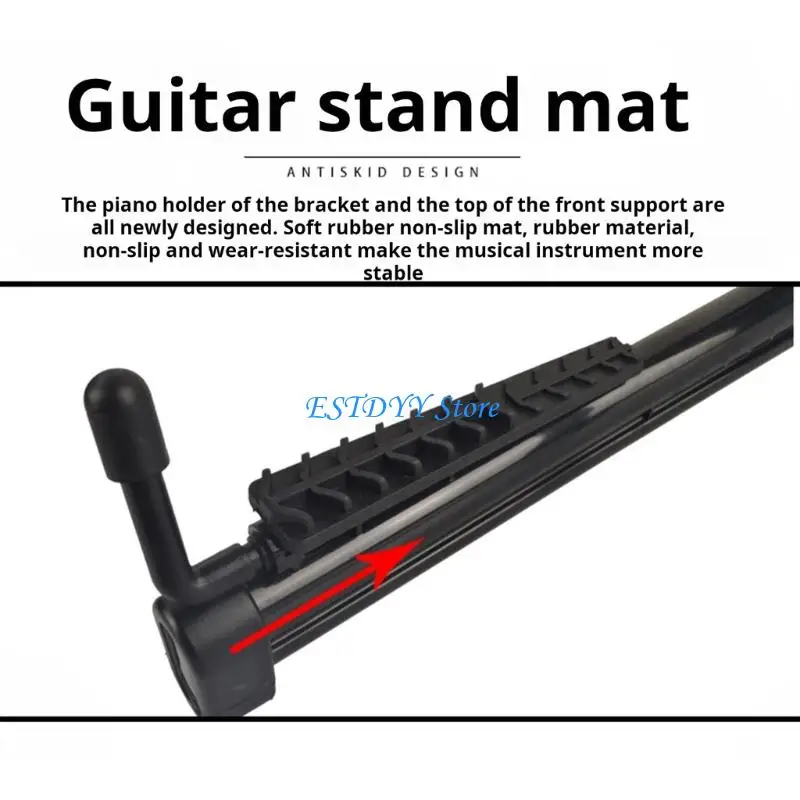 G6DE Adjustable Floor Guitar Holder Portable Musical Instrument Stand Enduring