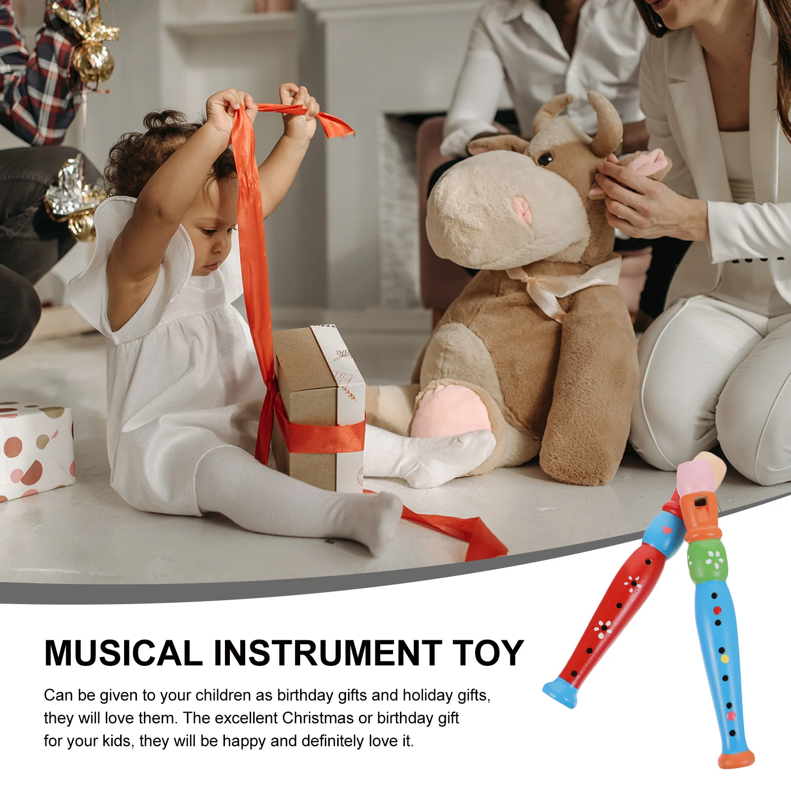 

2 Pcs Musical Instruments Wooden Clarinet Flute Plaything For Little
